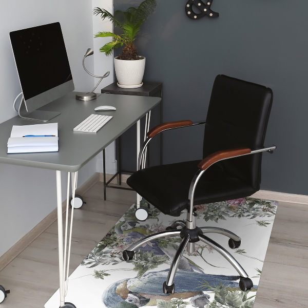 Office chair mat parrots