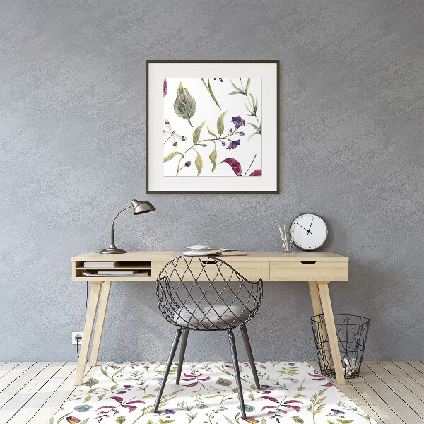 Chair mat floor panels protector flower Botanical