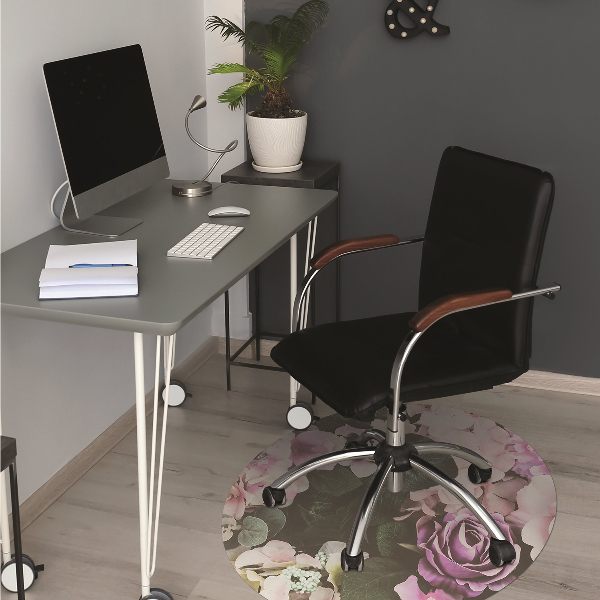 Office chair mat baroque flowers