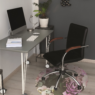 Office chair mat baroque flowers