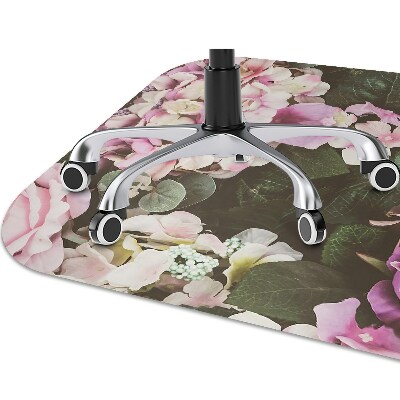 Office chair mat baroque flowers