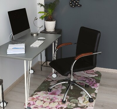 Office chair mat baroque flowers