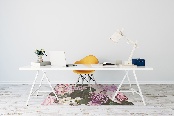 Office chair mat baroque flowers