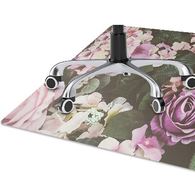 Office chair mat baroque flowers