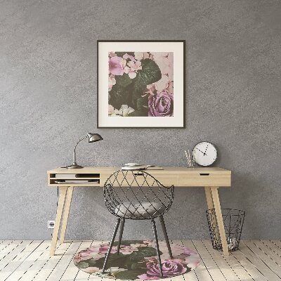 Office chair mat baroque flowers