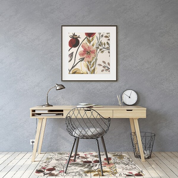 Computer chair mat Field flowers