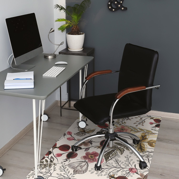 Computer chair mat Field flowers