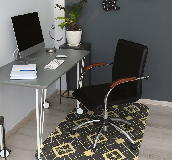 Office chair floor protector retro pattern