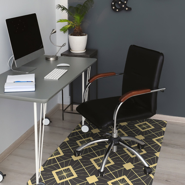 Office chair floor protector retro pattern
