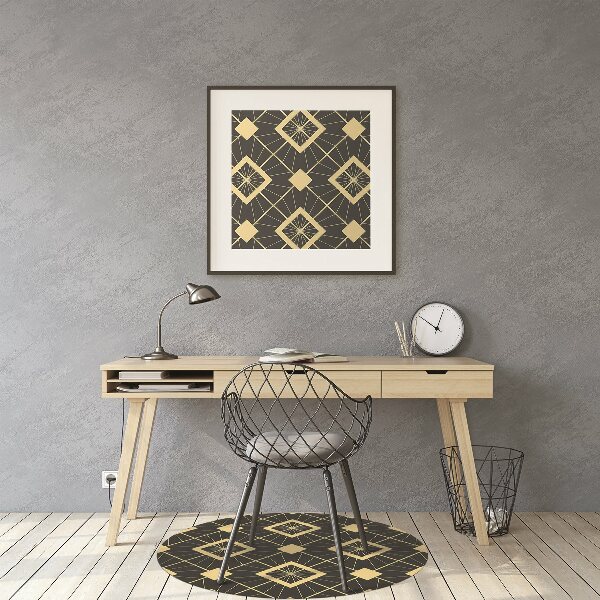 Office chair floor protector retro pattern