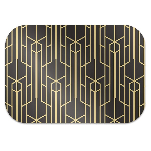 Desk chair mat yellow lines