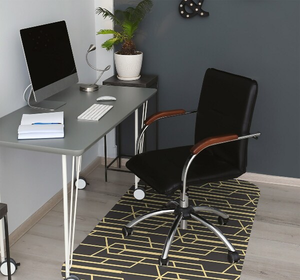 Desk chair mat yellow lines