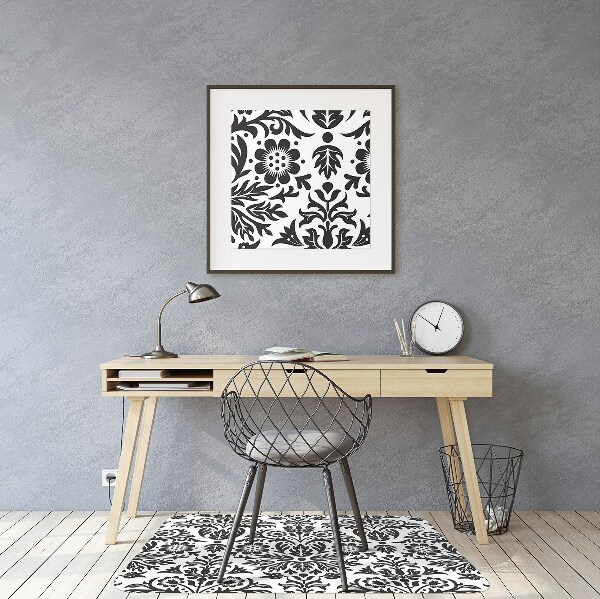 Desk chair mat floral pattern