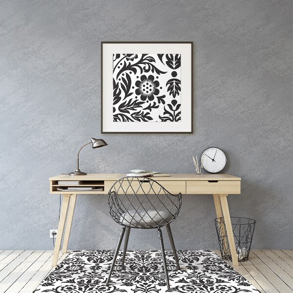 Desk chair mat floral pattern