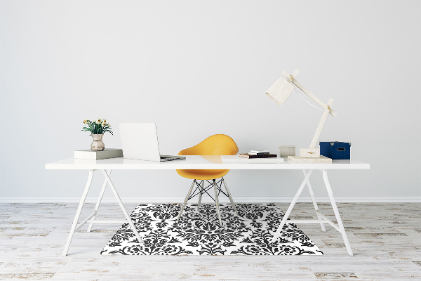 Desk chair mat floral pattern