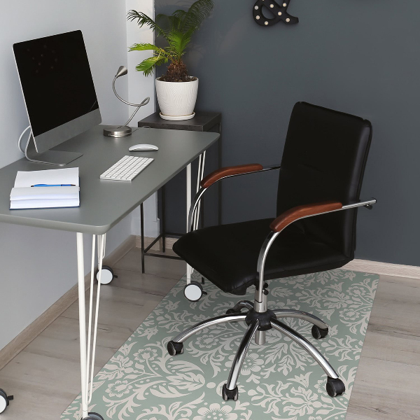 Desk chair mat floral pattern