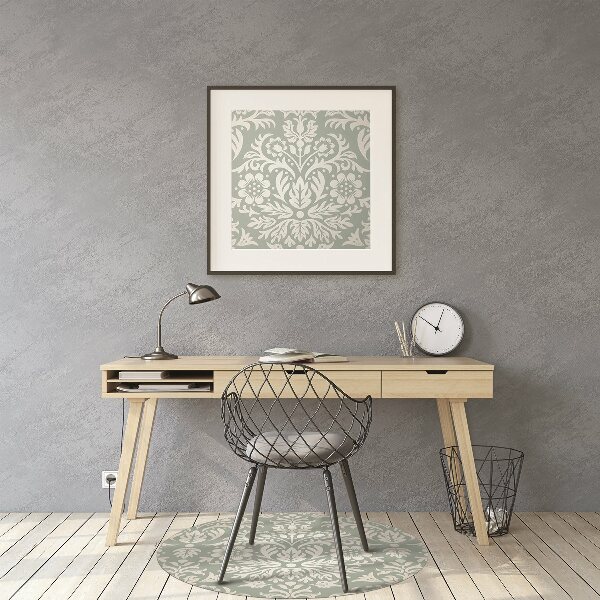 Desk chair mat floral pattern