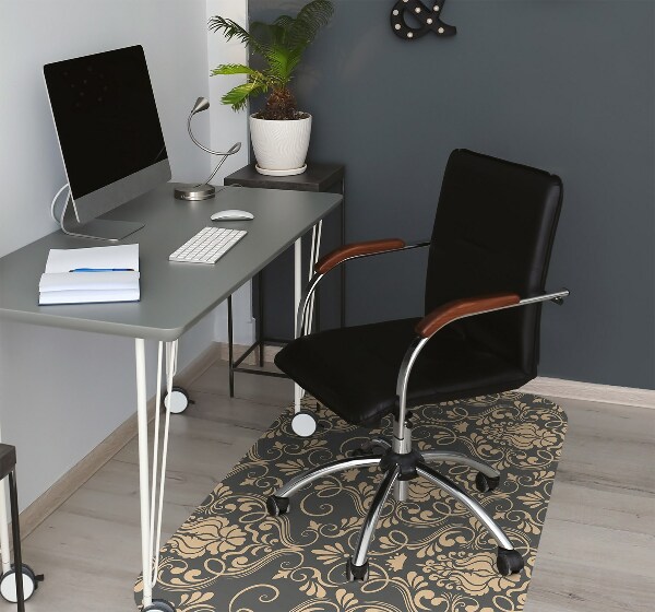 Office chair floor protector Golden ornament