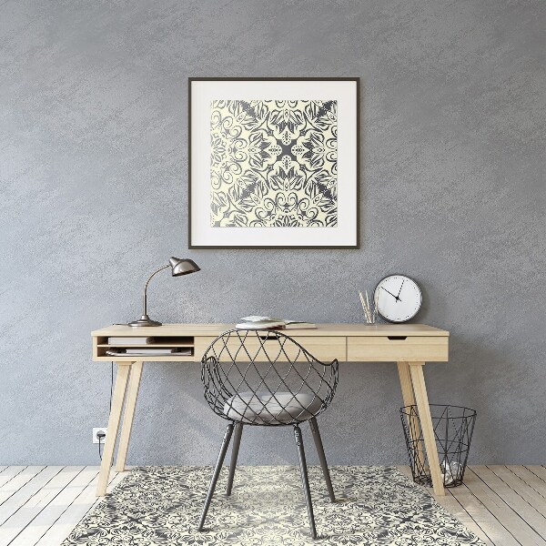 Desk chair mat floral pattern
