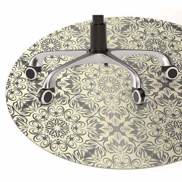 Desk chair mat floral pattern