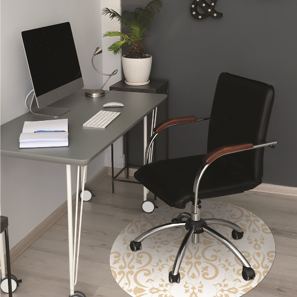 Desk chair mat baroque pattern