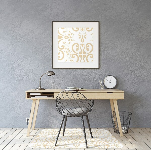 Desk chair mat baroque pattern