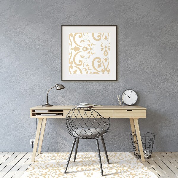 Desk chair mat baroque pattern