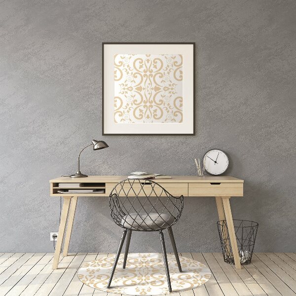Desk chair mat baroque pattern