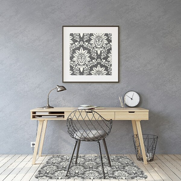Chair mat floor panels protector Damascene pattern