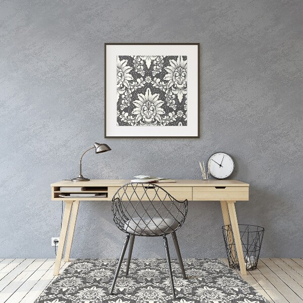 Chair mat floor panels protector Damascene pattern