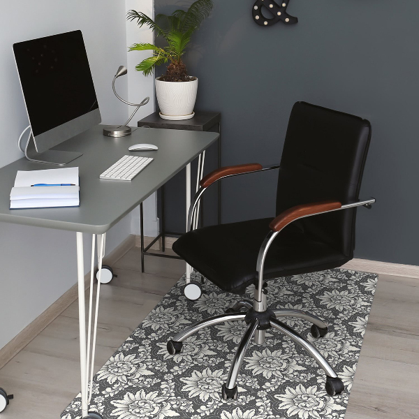 Chair mat floor panels protector Damascene pattern