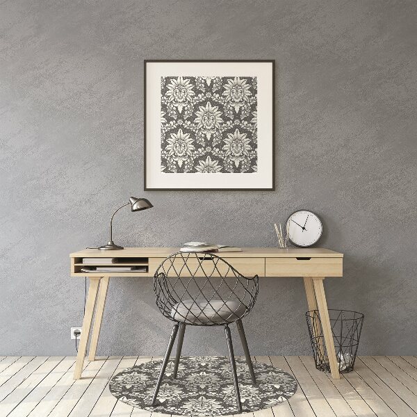 Chair mat floor panels protector Damascene pattern