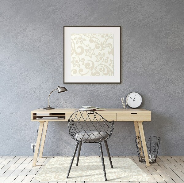 Desk chair mat baroque pattern