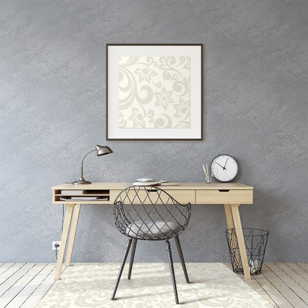 Desk chair mat baroque pattern