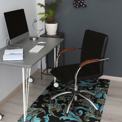 Desk chair mat baroque pattern