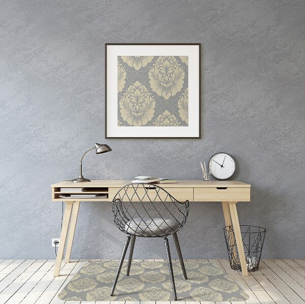 Chair mat floor panels protector Damask pattern