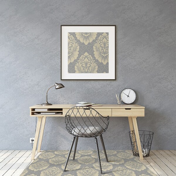 Chair mat floor panels protector Damask pattern