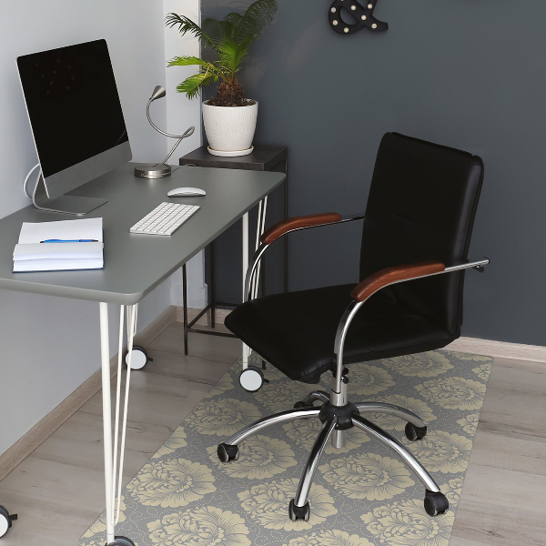 Chair mat floor panels protector Damask pattern