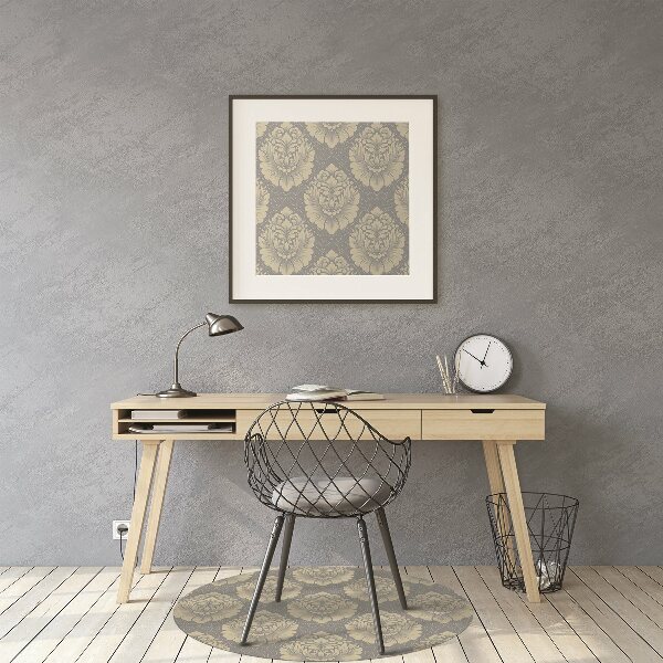 Chair mat floor panels protector Damask pattern