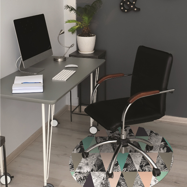 Computer chair mat tropical patchwork