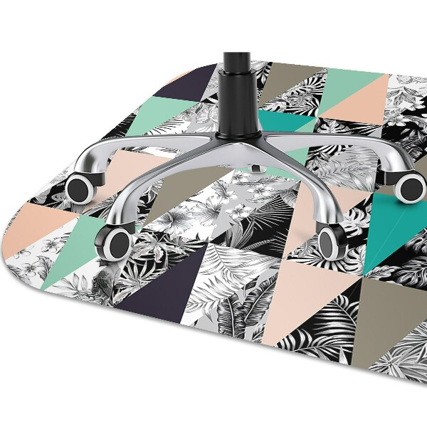 Computer chair mat tropical patchwork