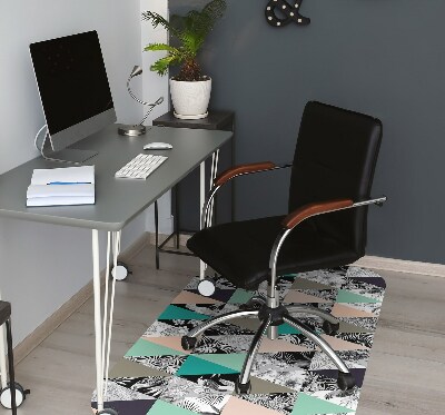 Computer chair mat tropical patchwork