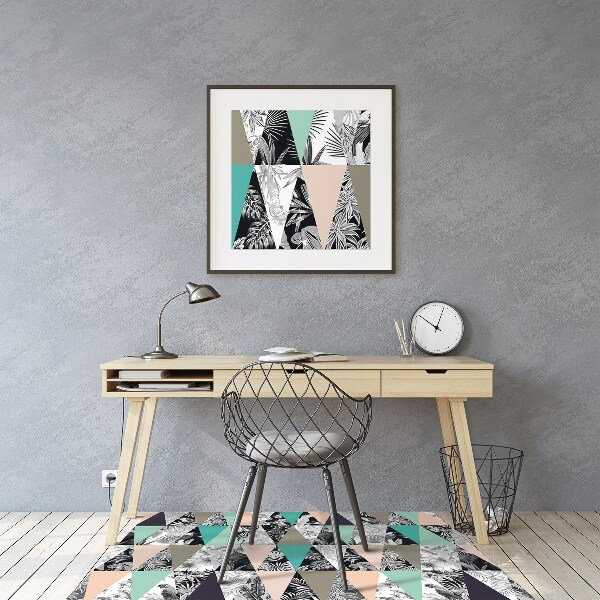 Computer chair mat tropical patchwork