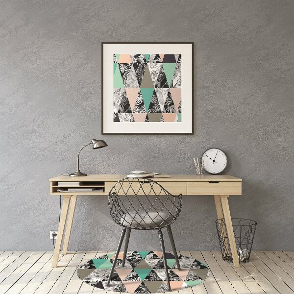 Computer chair mat tropical patchwork