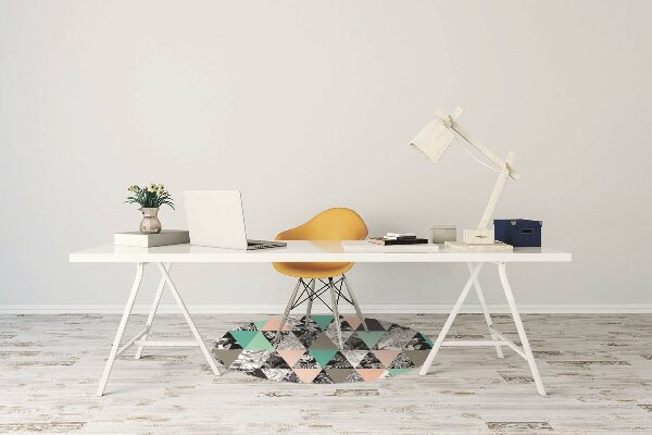 Computer chair mat tropical patchwork