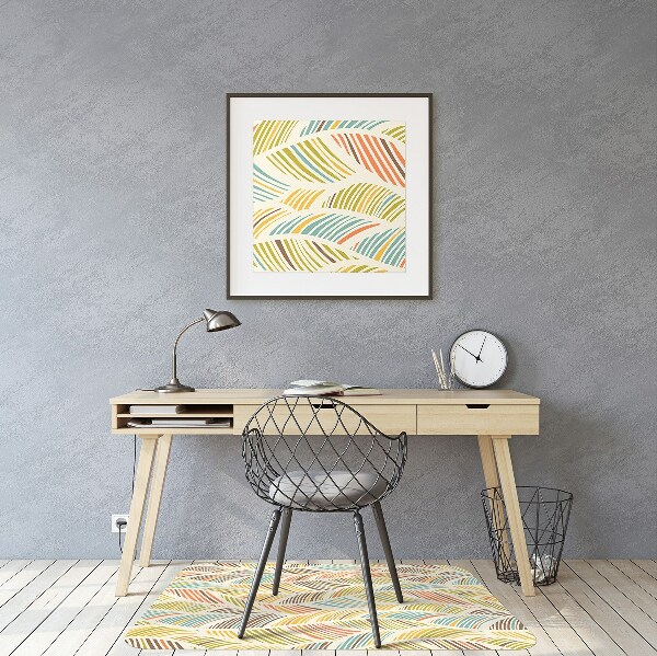 Office chair mat abstract waves