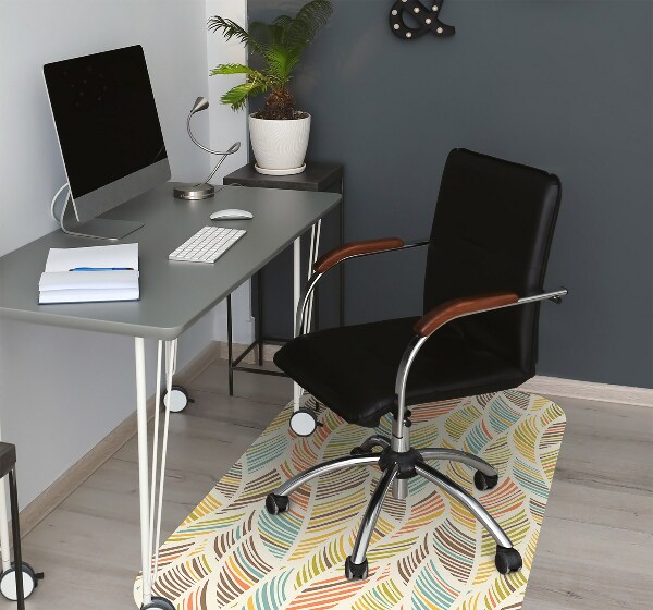 Office chair mat abstract waves