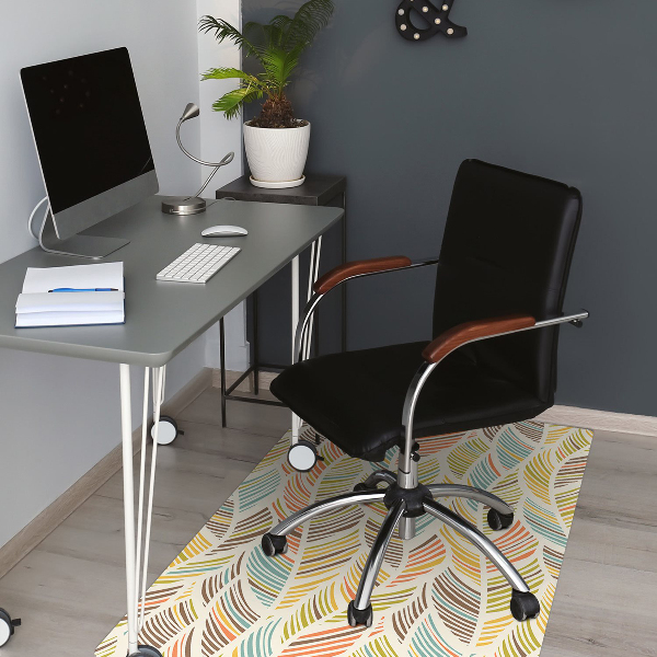 Office chair mat abstract waves