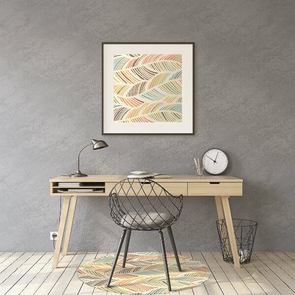 Office chair mat abstract waves