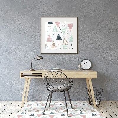 Office chair mat drawn triangles